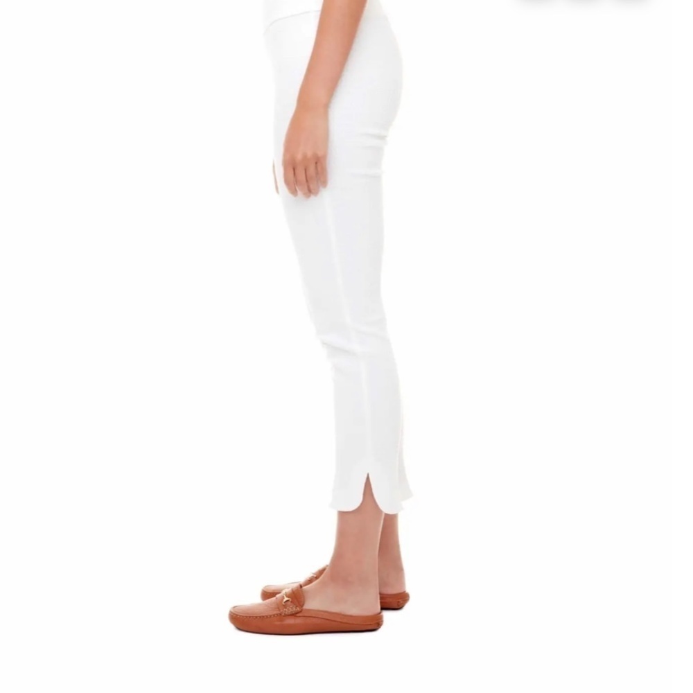 NWT Ecru Trousers Dress Pants Ankle Split hem Crop Ivory Off-White Coastal Sz 2